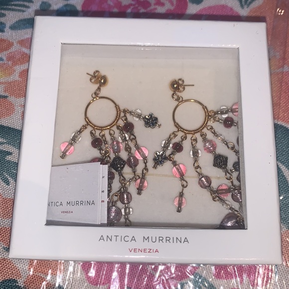 Murano Glass Dangle Earrings - Picture 7 of 7